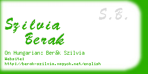 szilvia berak business card